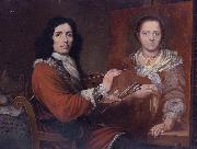 Self Portrait of the Artist Painting his Wife Giulio Quaglio